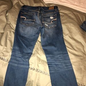 Cropped ripped jeans